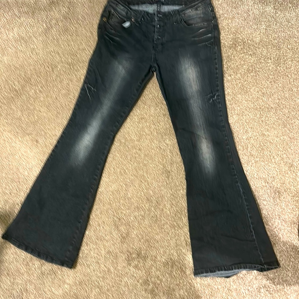 Toxic brand, jean color, black , chrome buttons, five pocket size 11